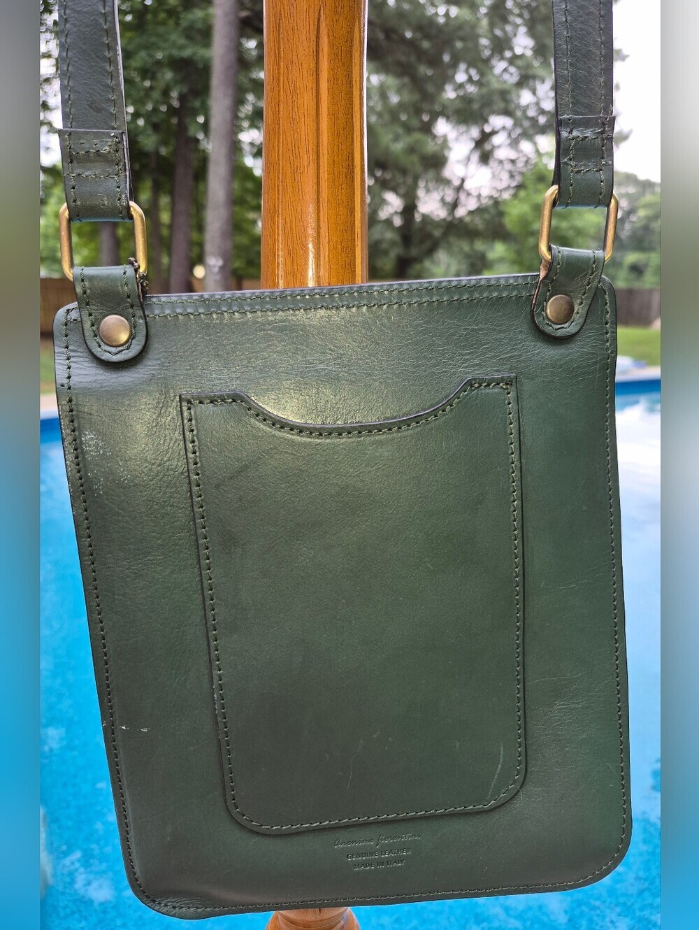 Anonimo Florentine Crossbody, Genuine Leather, Hunter Green - Picture 3 of 10